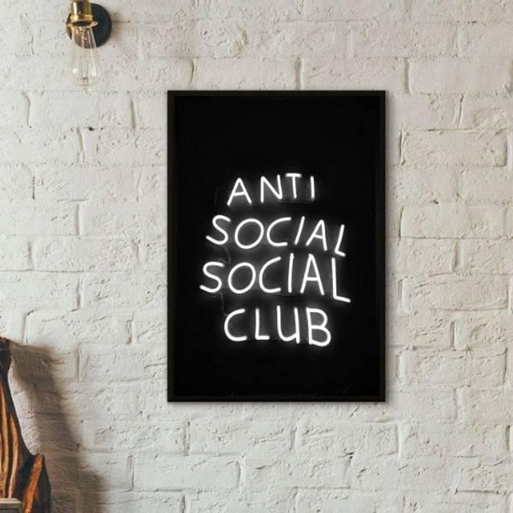 Quadro Anti Social Social Club 33X24Cm Moldura Preta