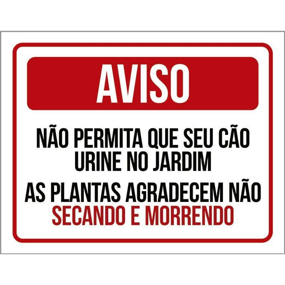 Placa Não Permita Que Seu Cão Urine No Jardim 36X46