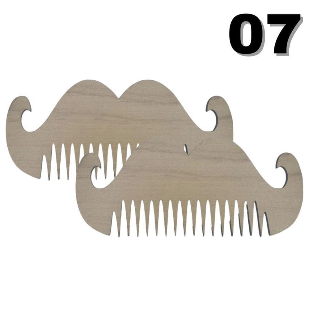 2 Pentes Para Bigode E Barba Modelo 07 Cor Bege Mdf Bigode
