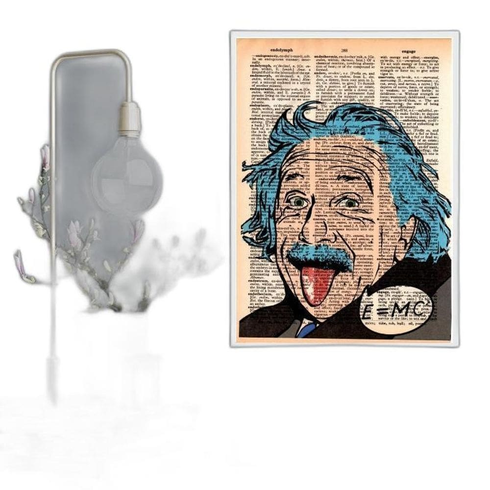 Quadro Decorativo Einstein- Pop Art 33X24Cm