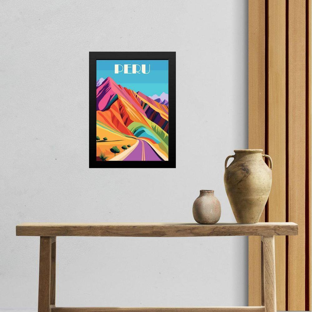 Quadro Decorativo Peru Travel Poster 24X18Cm - Com Vidro