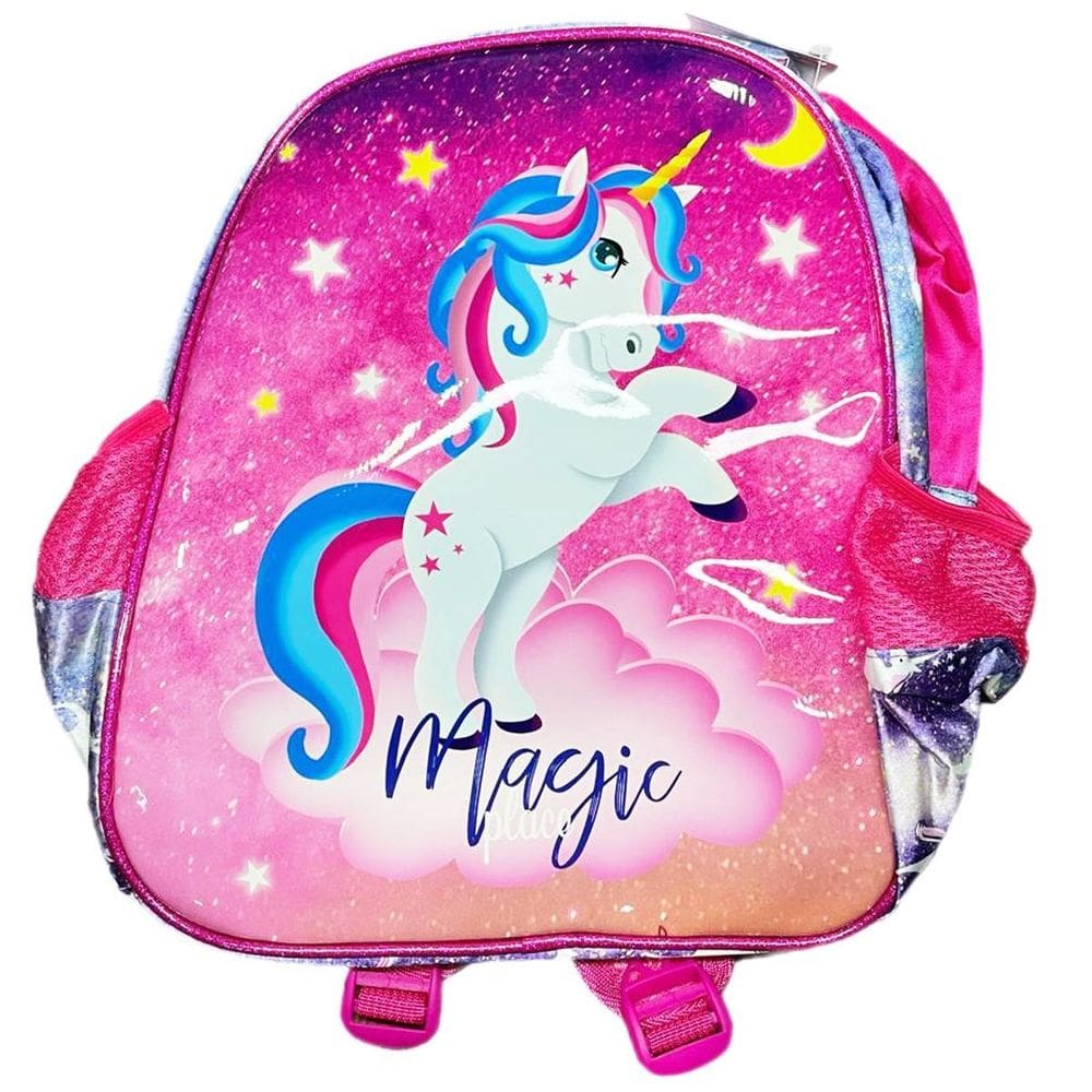 Mochila De Alças Escolar Magic Place Unicórnio E Gata Cherry