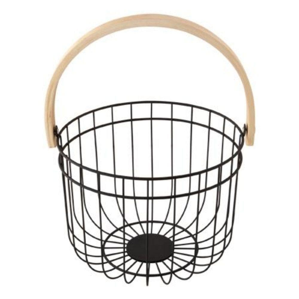 Cesto Centro Mesa Aramado Fruteira Redonda Alça Bambu