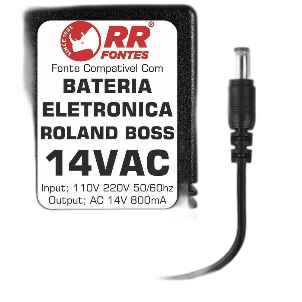 Fonte Ac 14V 800 Para Bateria Eletrônica Boss Dr-770 Dr-880