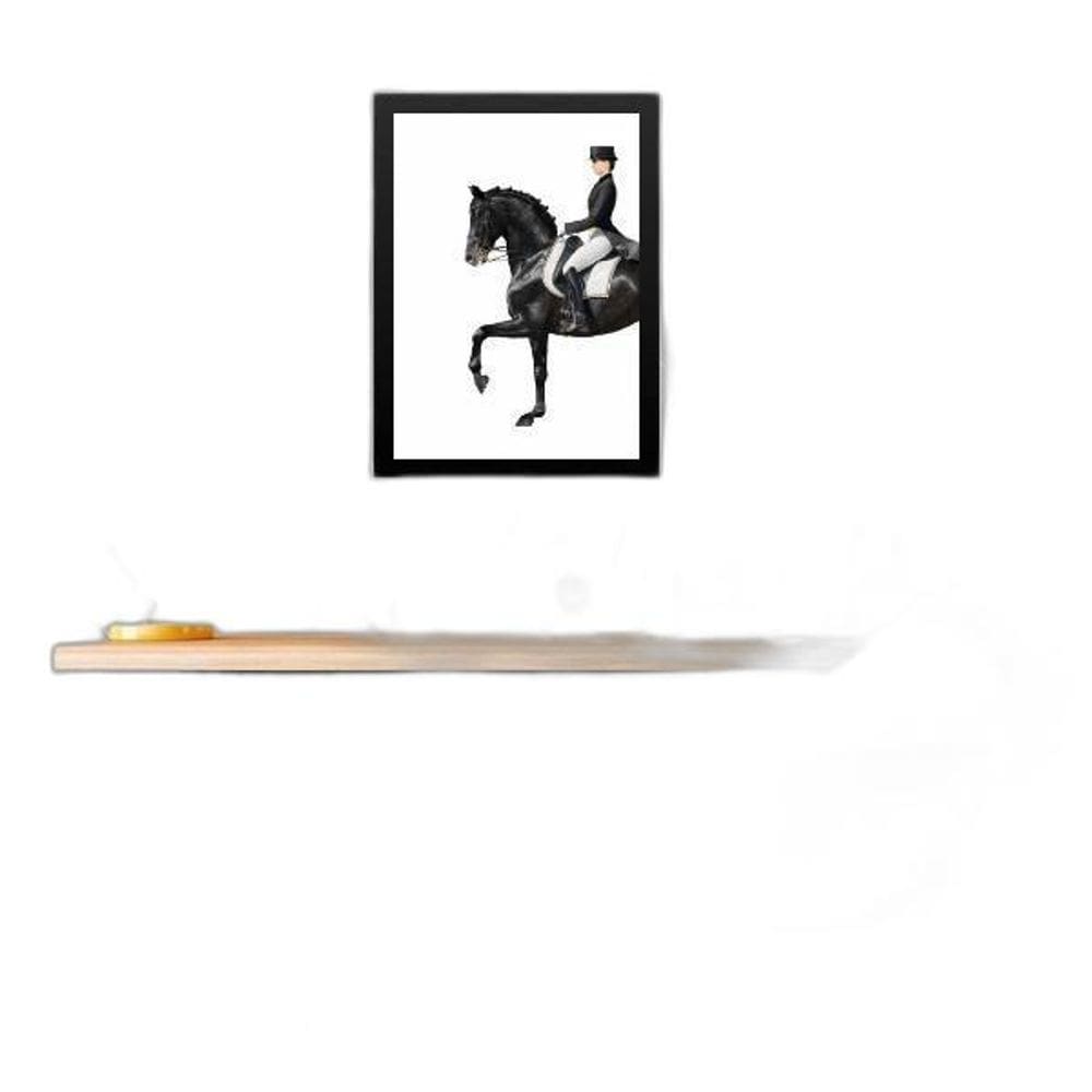 Quadro Hipismo - Mulher Montada Cavalo 24X18Cm - Com Vidro