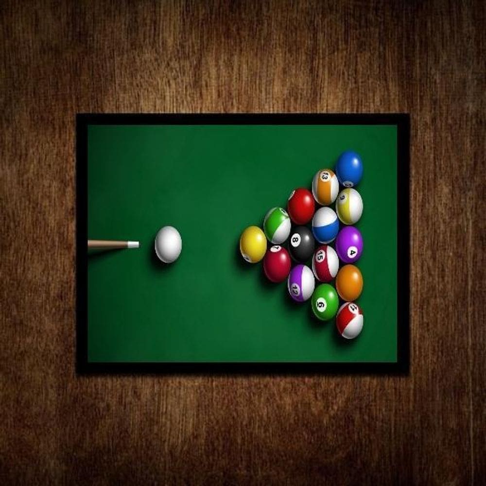 Quadro Decorativo Mesa De Bilhar- Sinuca 33X24Cm