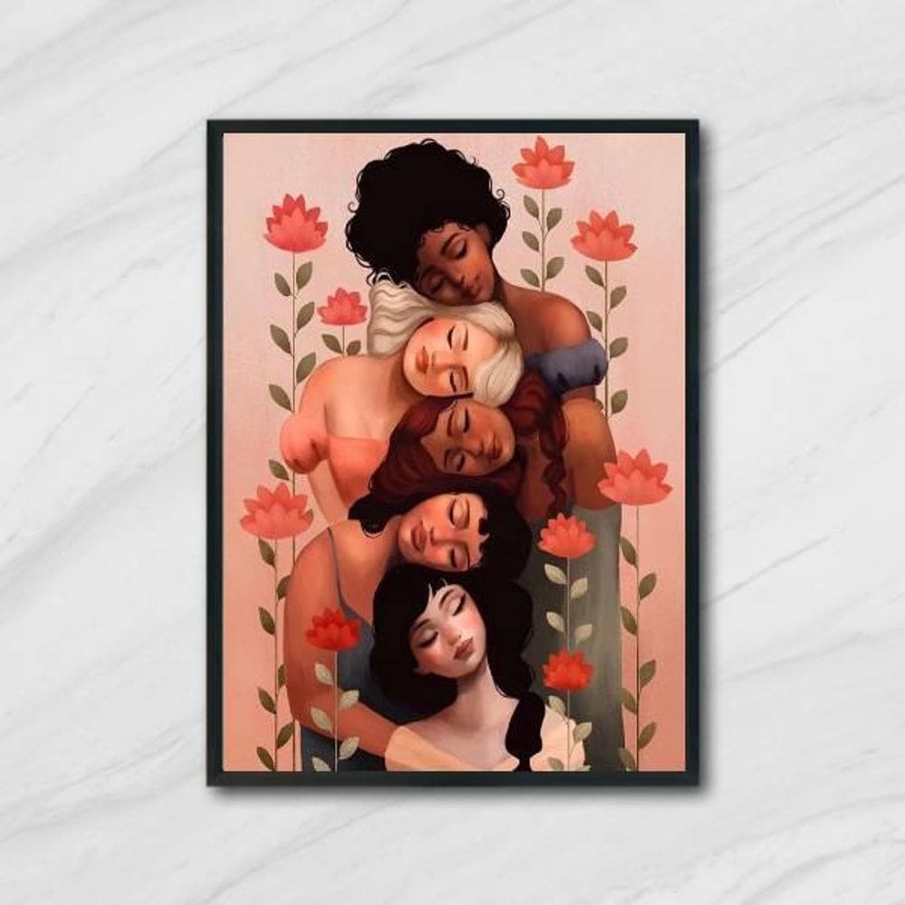 Quadro Decorativo Lindas E Poderosas Moldura Preta 24X18Cm