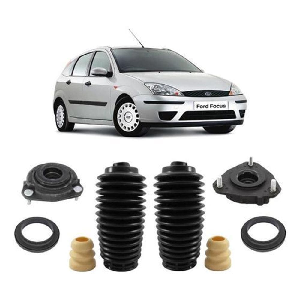 2 Kit Dianteiro Coxim Rolamento Batente Focus 2001 2002 2003
