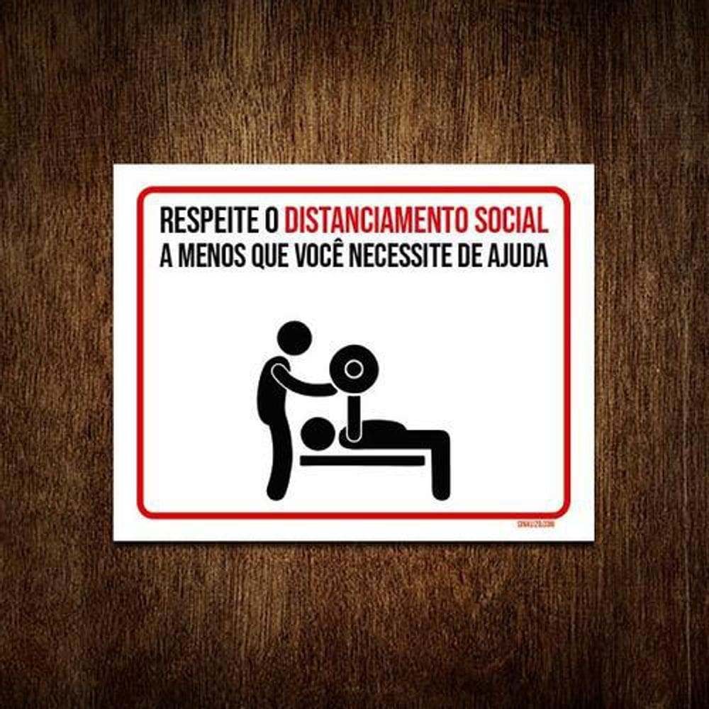 Kit 3 Placas Higiene Distanciamento Social Academia