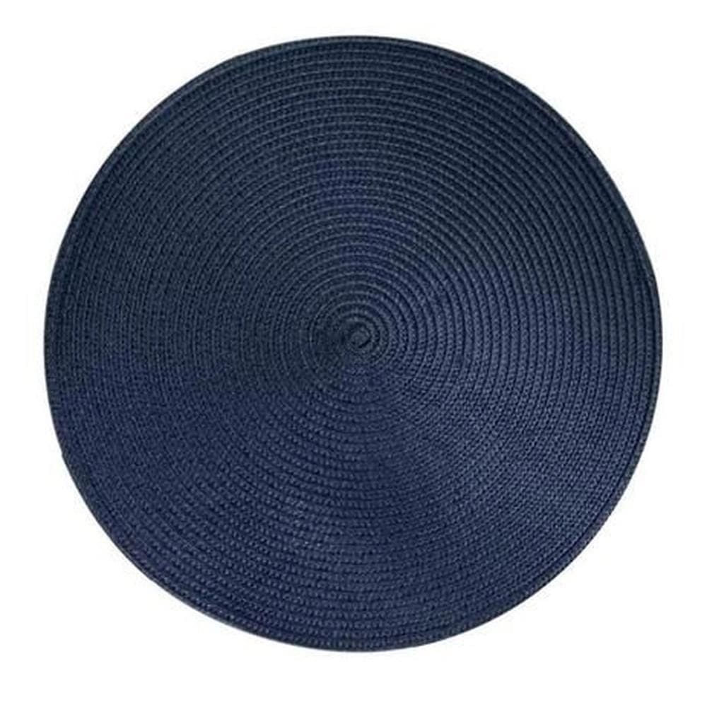 Jogo 4 Lugares Americano Redondo Azul Escuro