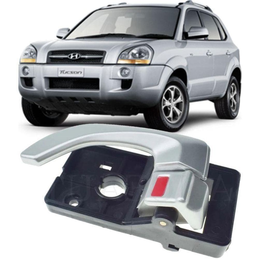 Macaneta Interna Porta Esquerda Tucson De 2006 À 2014 Prata