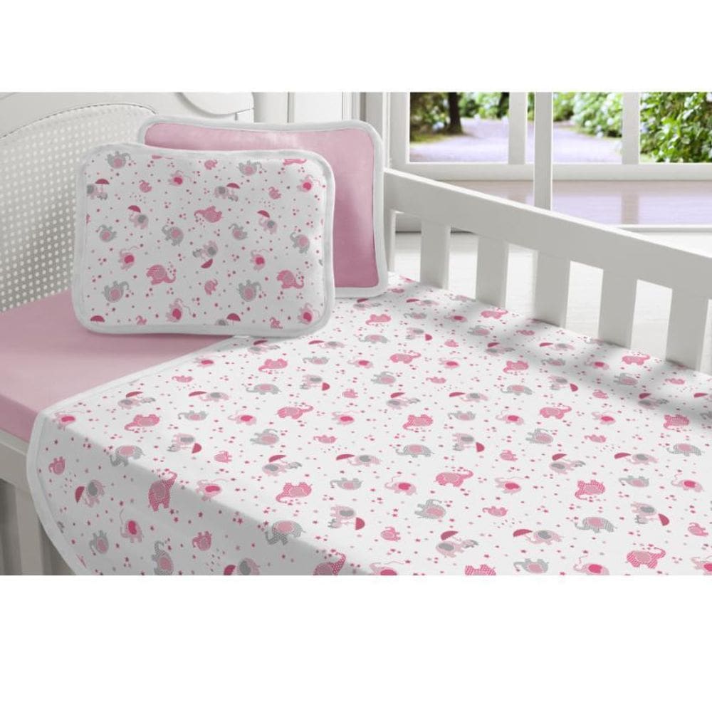 Jogo Lençol Malha Berço 2 Peças Enxoval Bebê - Baby Fante