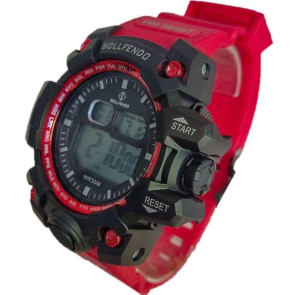 Relógio De Pulso Homens Vermelho Digital Bloqueiros Moda Top