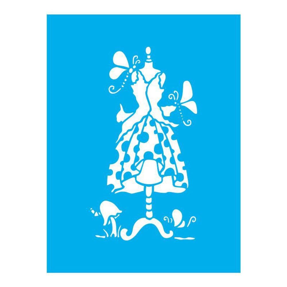 Stencil Tamako Roupa Vestido - 15X20Cm - Ref 8673
