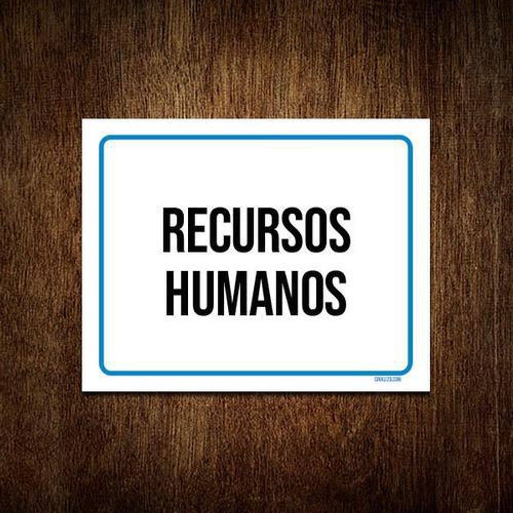 Kit 3 Placas Sinalização Ambiente Recursos Humanos