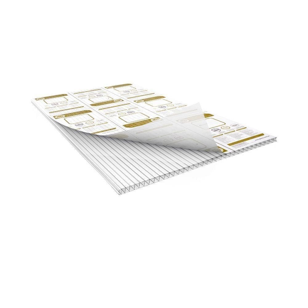 Chapa De Policarbonato Alveolar Cristal 6mm - 1,05m X 6,00m - Smart Cristal: 80% De Transmissão De Luz