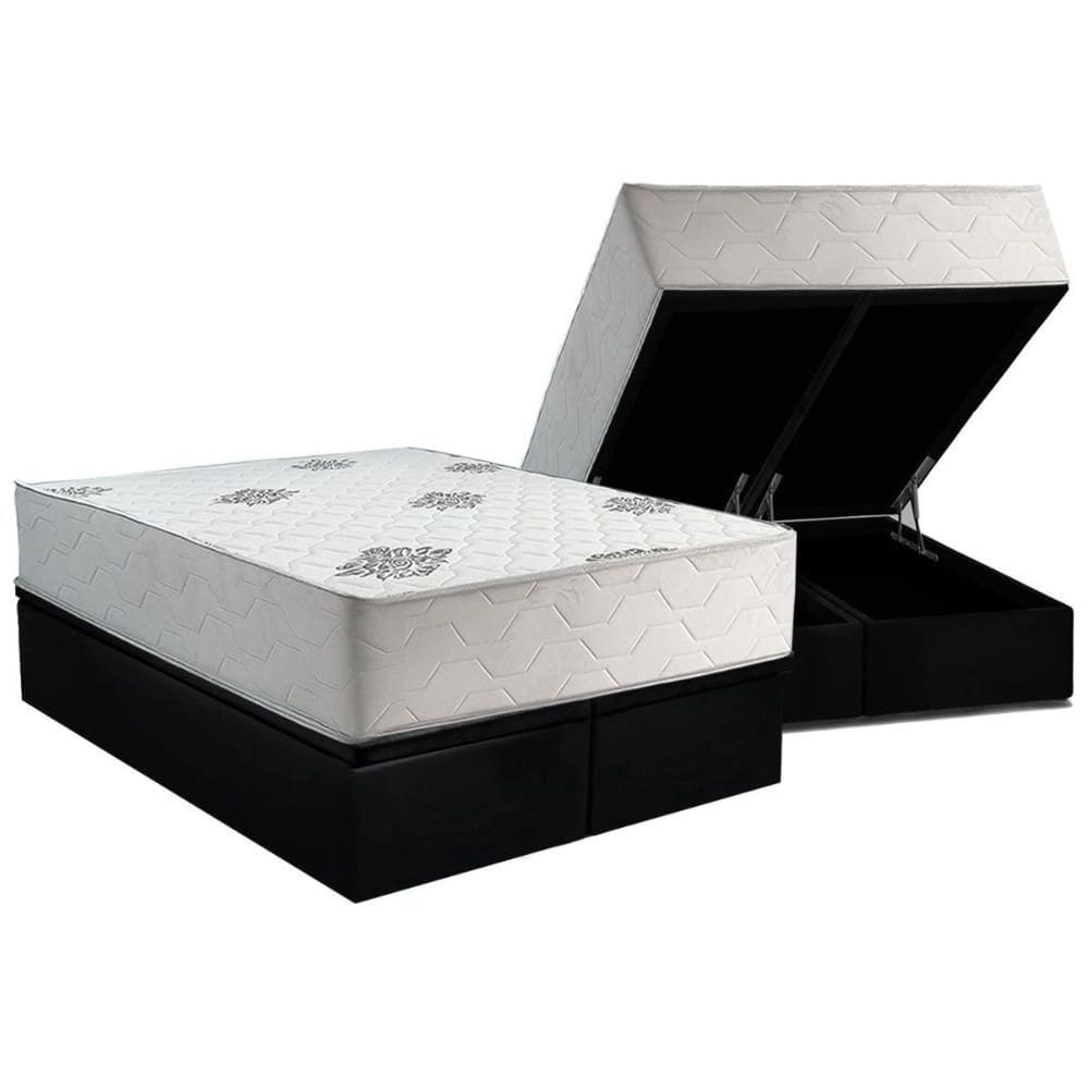 Cama Box Baú Queen + Colchão Ortopédico Inovaflex Comfort Premium