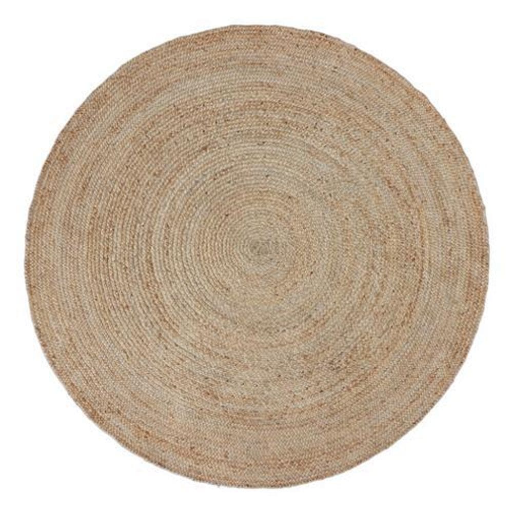 Tapete Liso Redondo Fibra Premium Bege 2 Metros Inspire
