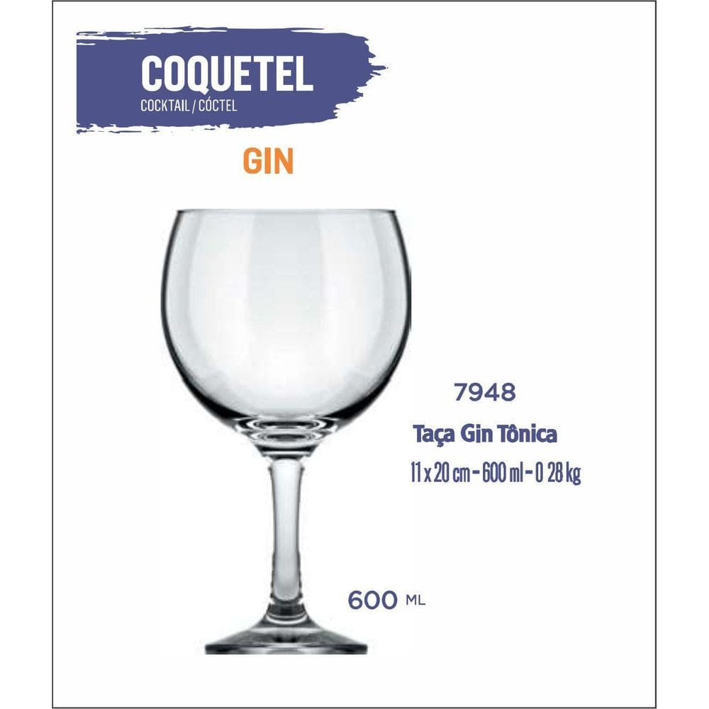 12 Taças Royal Gin 615Ml - Coquetel