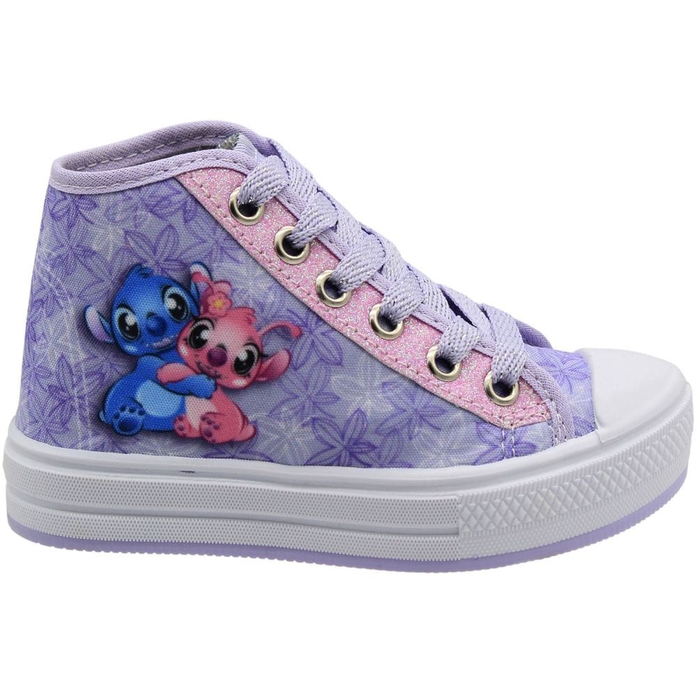 Tênis Casual Infantil Ortobessa Cano Médio Stitch Juvenil Menina