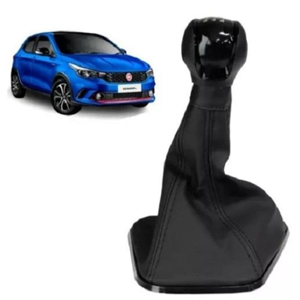 Manopla Bola Preta + Coifa Base Preta Câmbio Argo 2017/2021