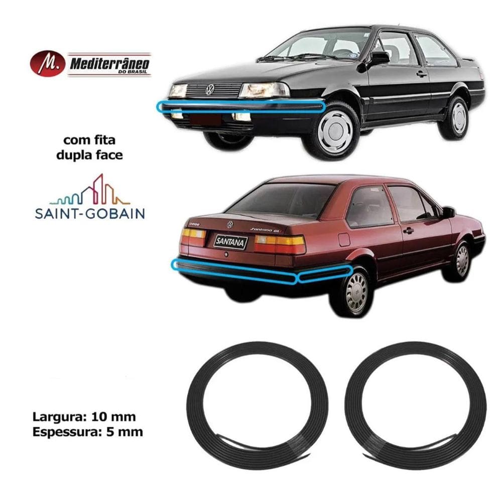 Friso Parachoque Santana 95... Preto Rolo 21 Metros Pa1978