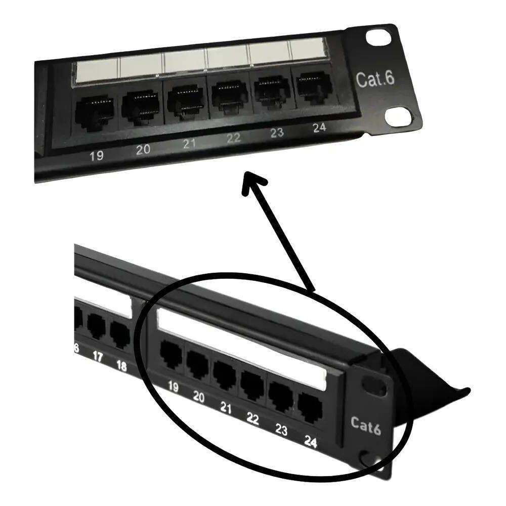 Patch Panel Cat6 Rj45 24Portas Certifica Fluke Rede