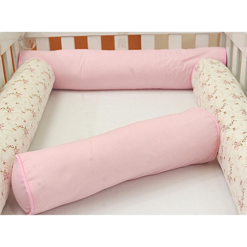 Kit Berço Rolinhos Americano 4 Peças 100% Algodão Zíper