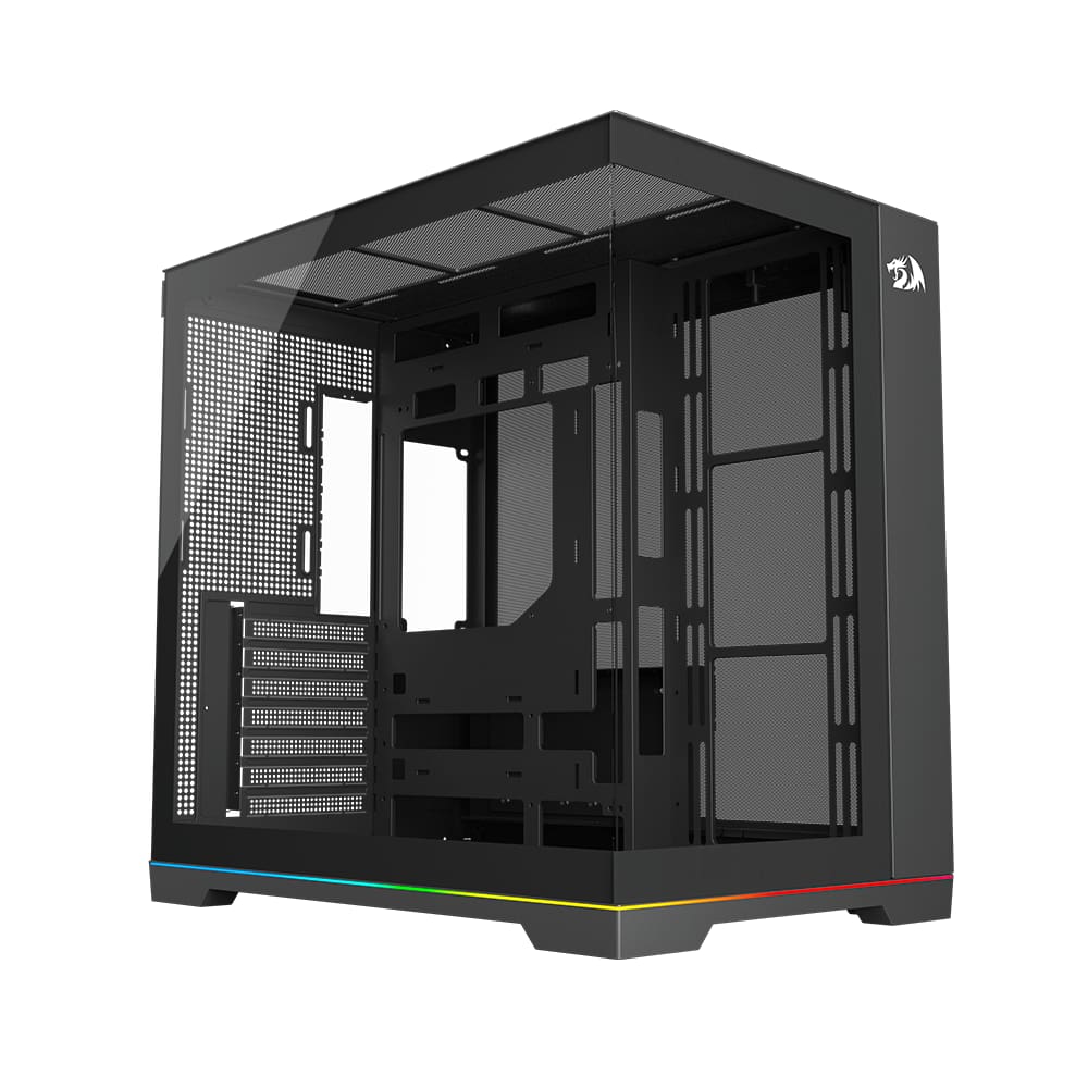Gabinete Gamer Redragon Scalpel Mid Tower ATX RGB Sem Fan Preto