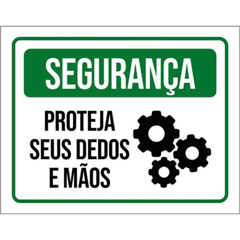 Kit 3 Placas De Aviso - Segurança Proteja Seus Dedos E Mãos