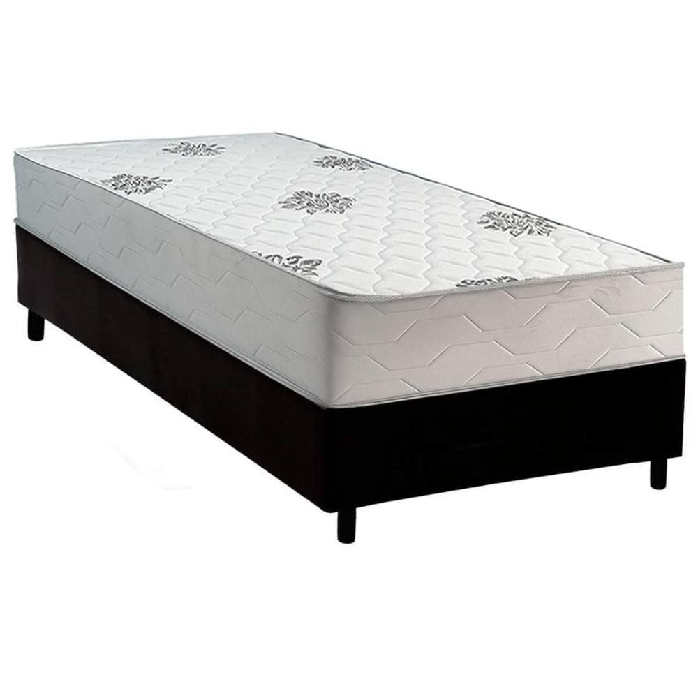 Cama Box Solteiro + Colchão Ortopédico Inovaflex Comfort