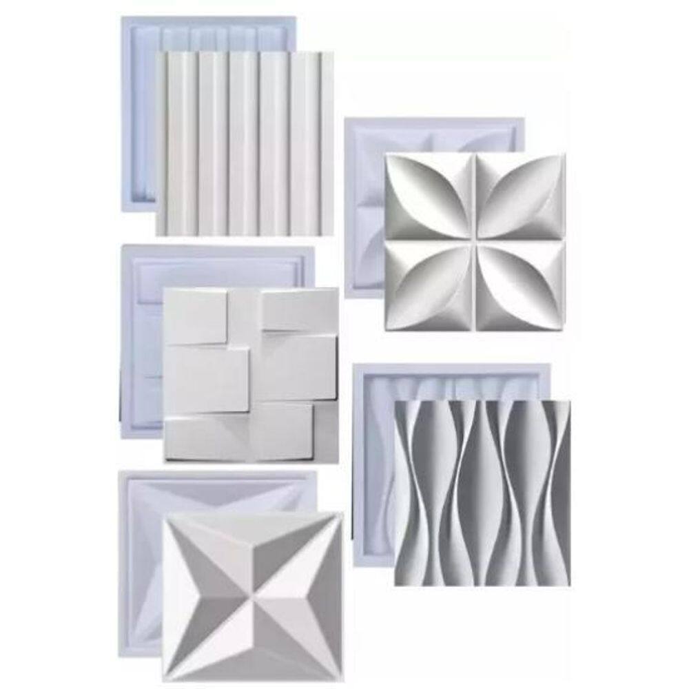 Kit 5 Formas Molde Para Gesso 3D E Cimento Abs