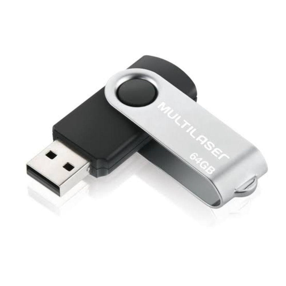 Pendrive Twist Preto 64gb Multilaser Modelo Pd590