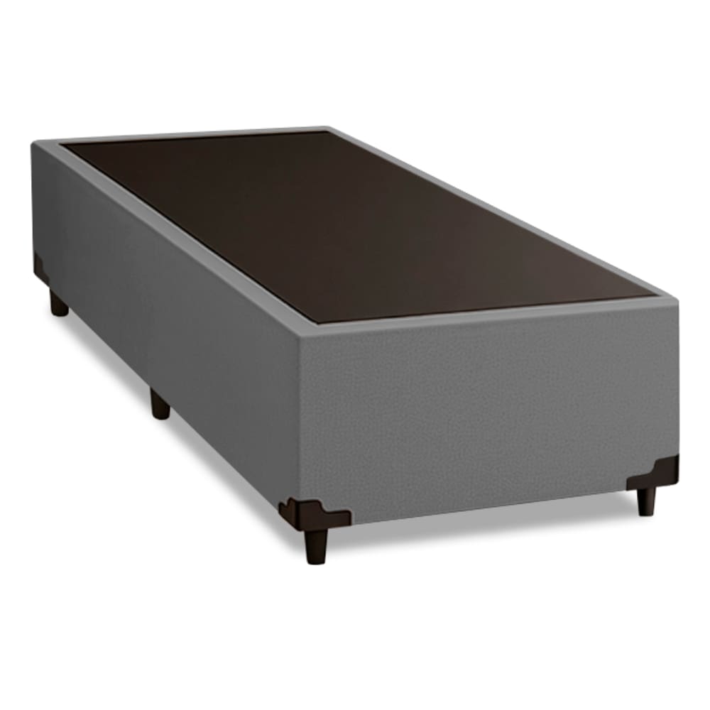 Cama Box Solteiro 0,88m com 38cm de Altura Suede Prince Cinza