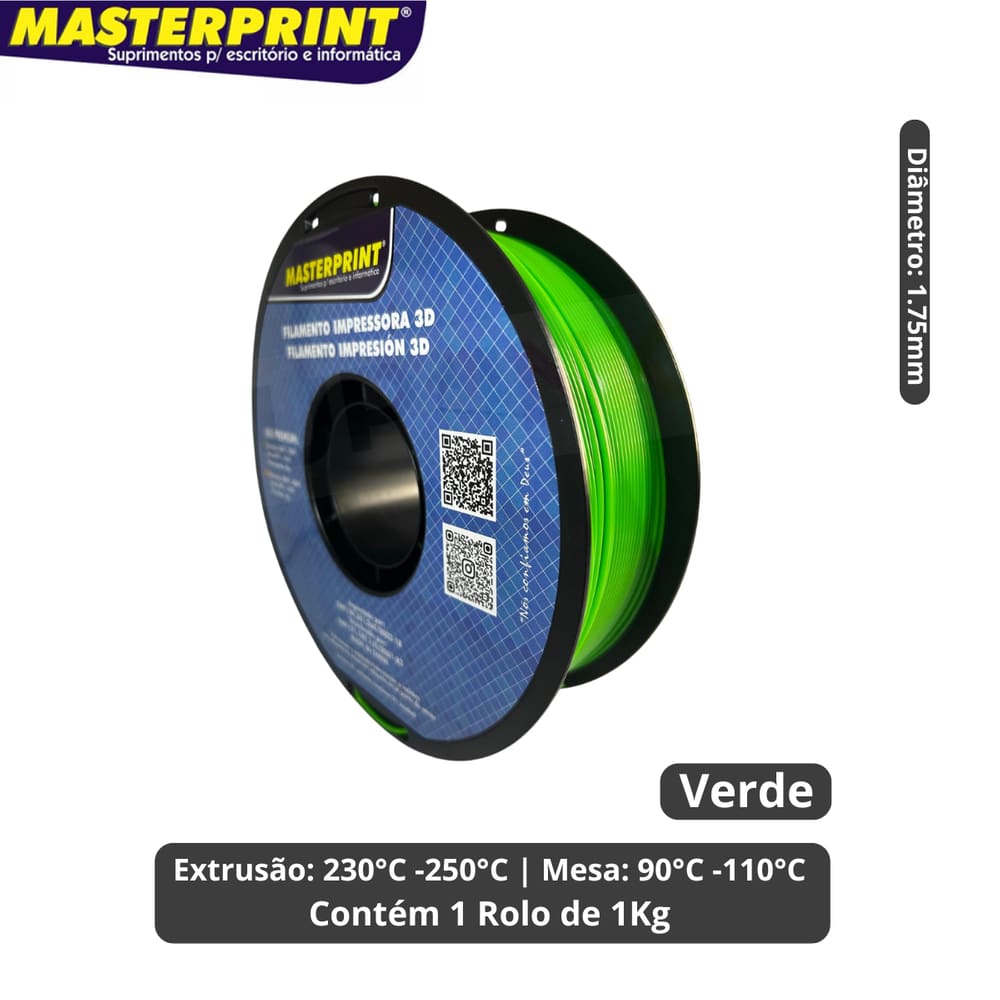 Filamento 3D - ABS Premium Verde Rolo 1KG (1.75mm)