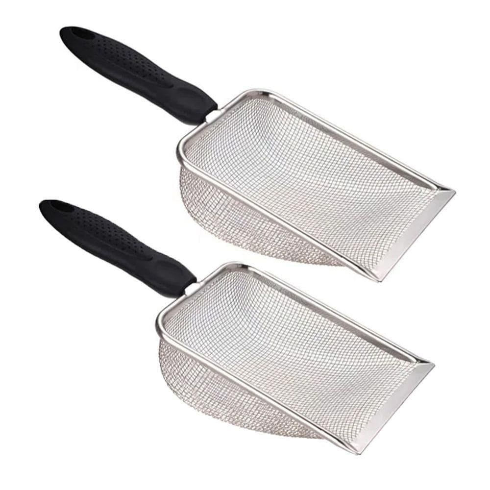 Pa Higienica Cata Fezes Coco Kit 2 Uni Gato Cachorro Animais Estimaçao Aço Inox Limpeza Caixa De Areia Higienizaçao