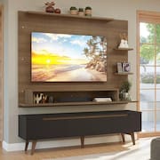 Rack com Painel para TV até 60 Polegadas 180 cm com Pés Rustic/Preto/Rustic Reims Madesa