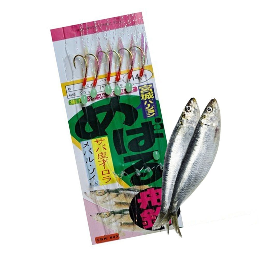 Isca Artificial Fluorescente Sabiki 6 Anzois Rio Lago Acude Sardinha Porquinho Corvina Xerelete Pesca Noturna Esportiva