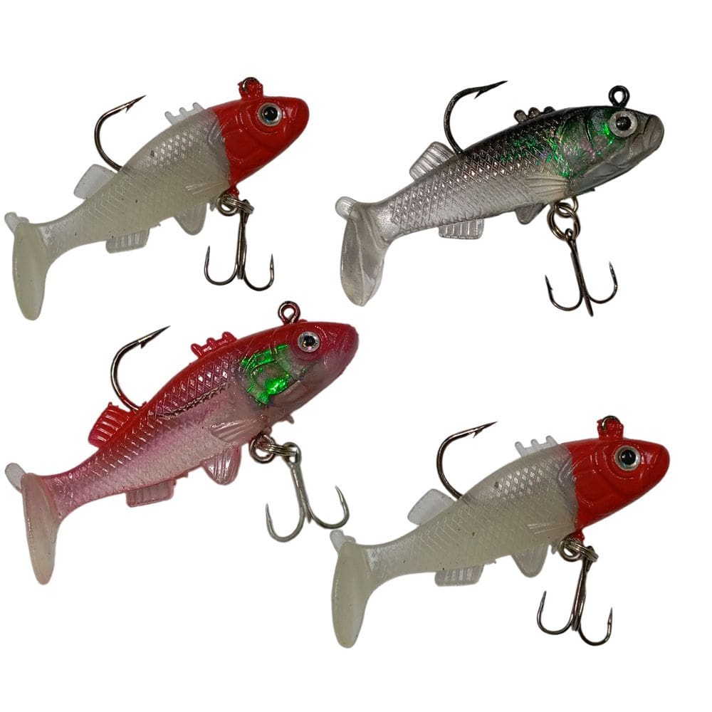 Isca Artificial Pesca 4 Peixes Pescaria  Soft Shad  Robalo Tainha Mar Açude Rio Lago