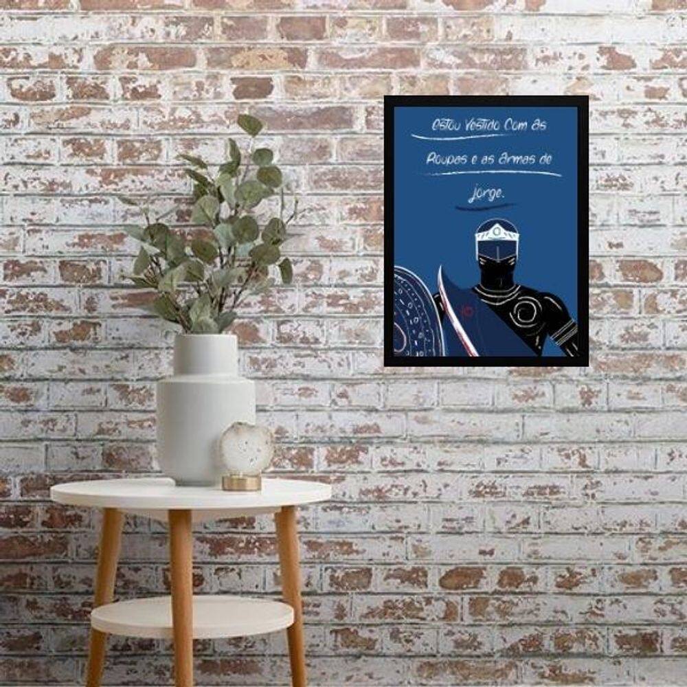 Quadro Ogum De Jorge 24X18Cm - Com Vidro