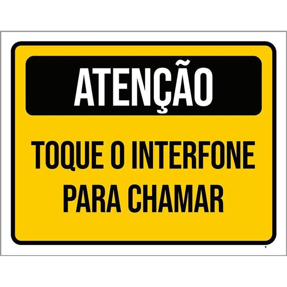 Kit 3 Placas Atenção Toque Interfone Para Chamar