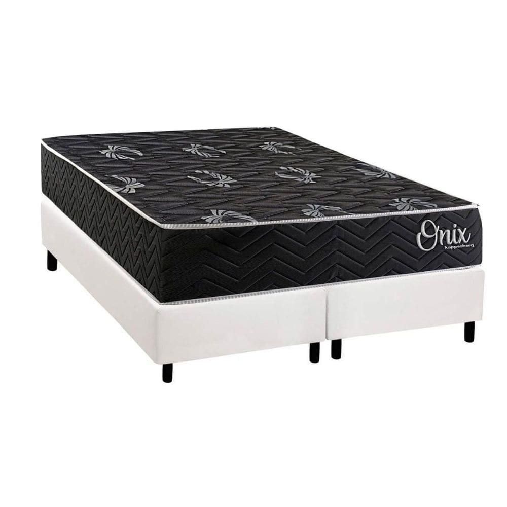 Cama Box NOVO + Colchão Ortopédico Kappesberg D28 Anatômico Onix + Base CRC Corano White