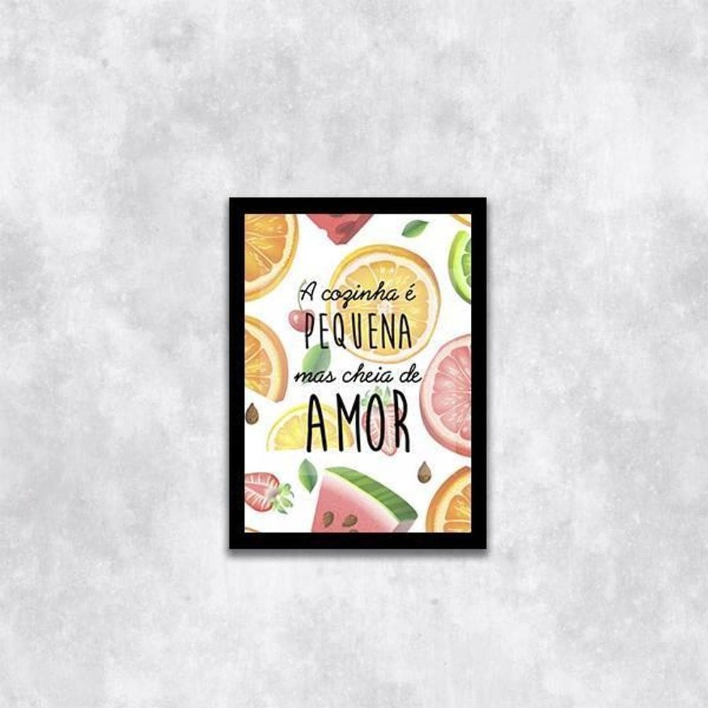 Quadro A Cozinha É Pequena Mas É Cheia De Amor 45X34 Preta