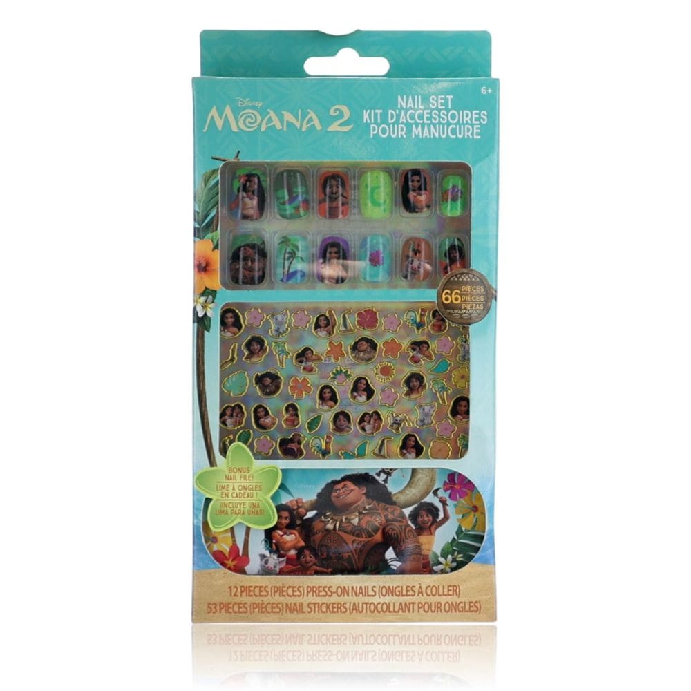 Conjunto de arte de unhas Disney Moana 66 peças para crianças
