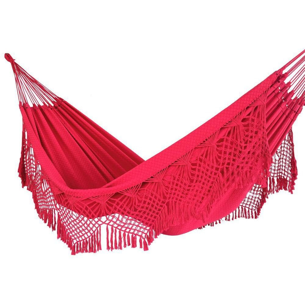 Rede De Descanso Casal Luxo Bucho De Boi Vermelha