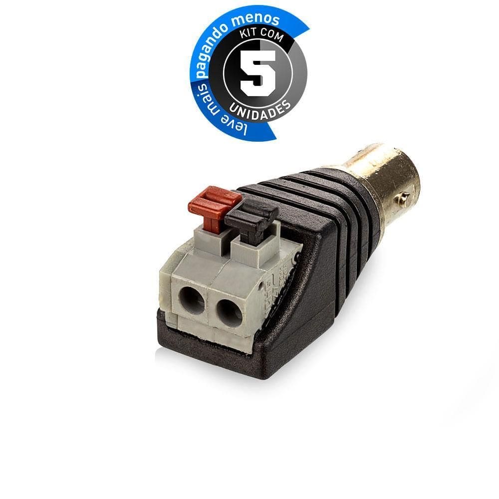Conector Borne Bnc De Pressão Fêmea - Kit Com 5