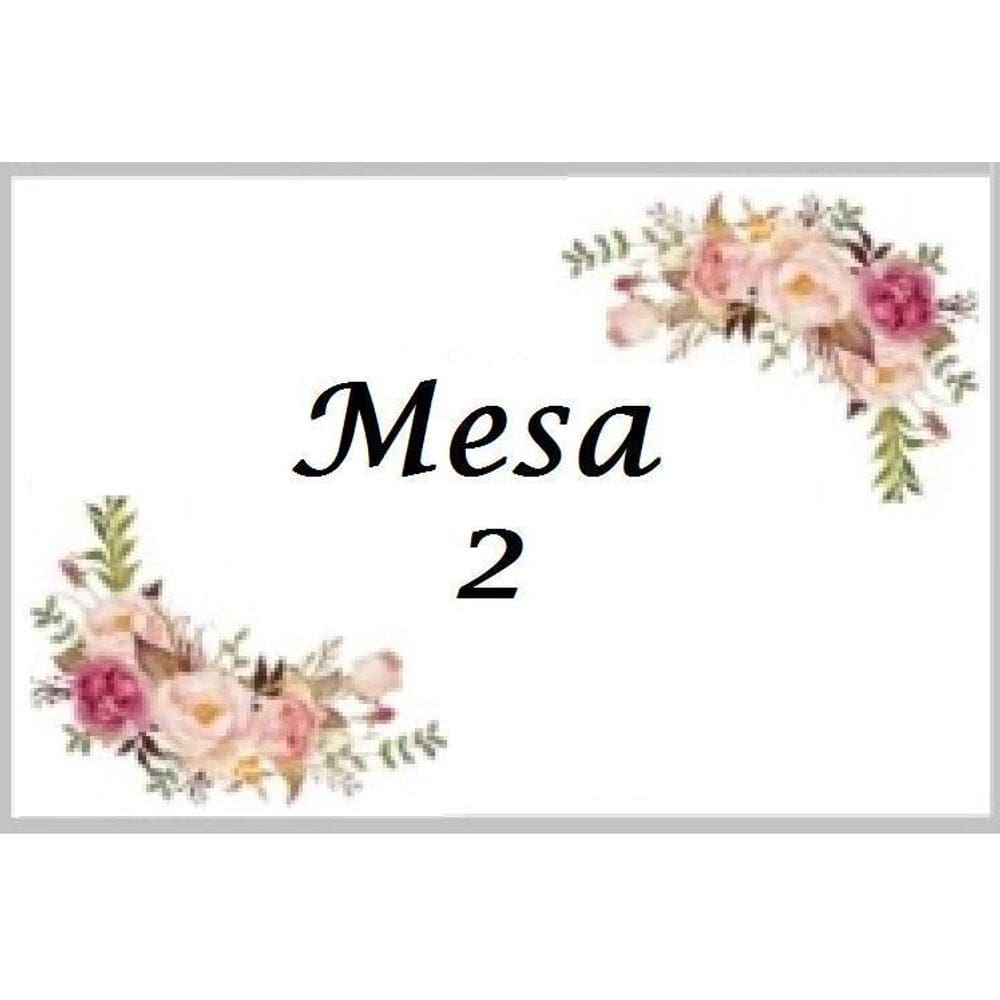 Kit Com Número Para Mesa - Rosa2  10 X 6,5 Cm  - 24 Placas