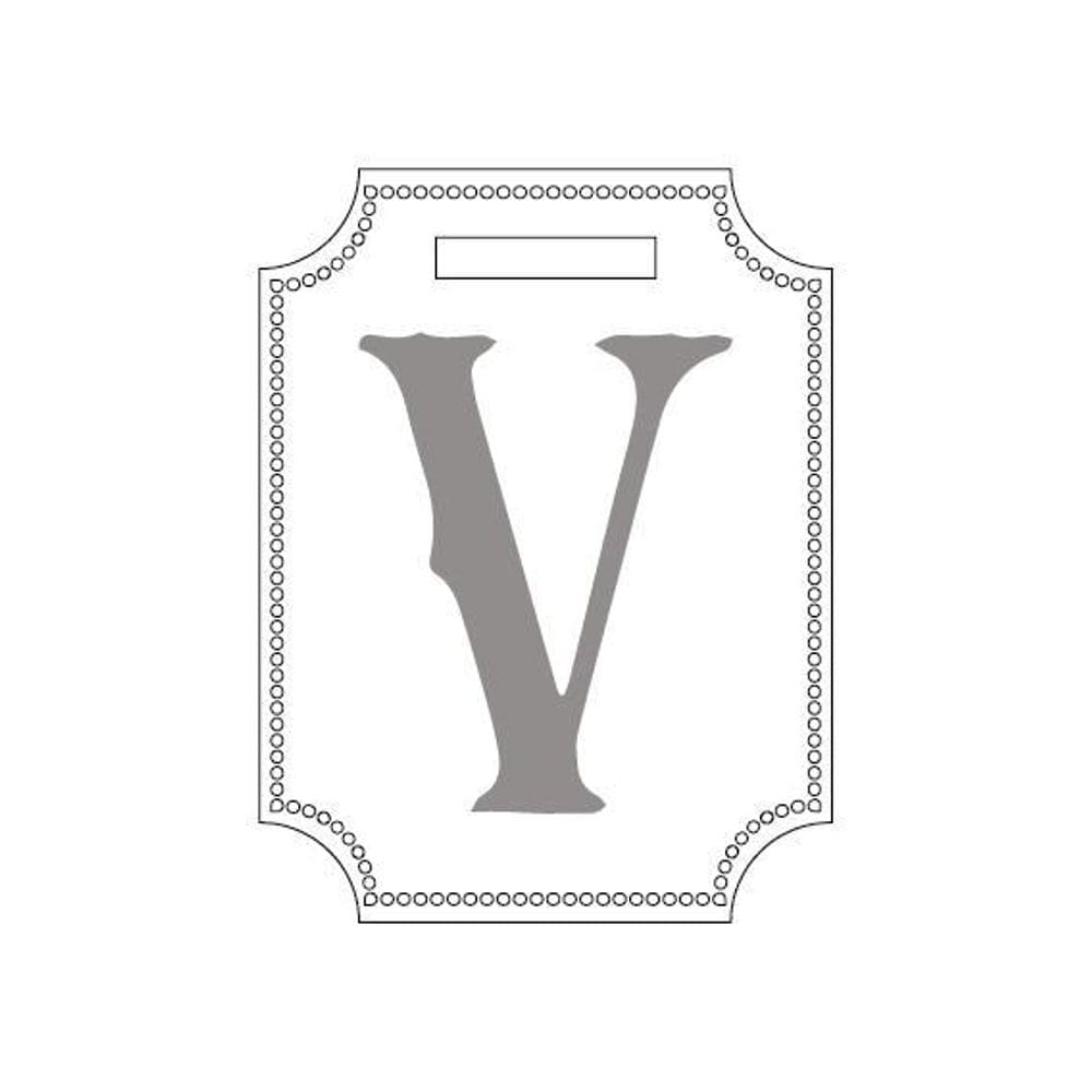 Gesso Monograma Letra V Orquídea Negra- M. Victória
