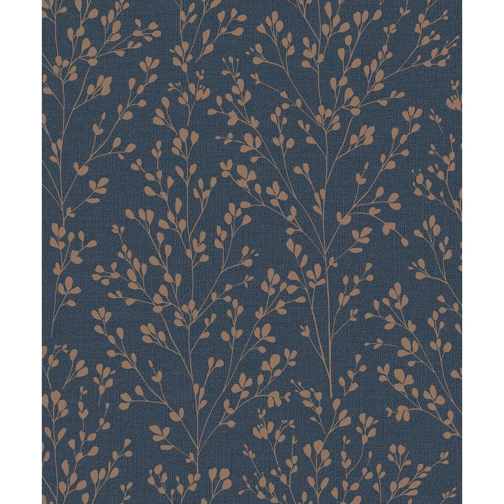 Papel De Parede Icon Folhagem Marrom Com Brilho A71404