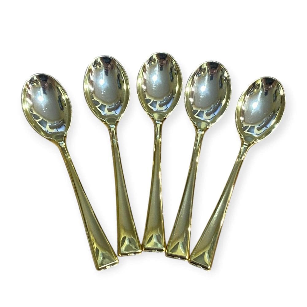 Kit 24 Mini Colher Descartável De Luxo Plástico 9.8Cm Festa